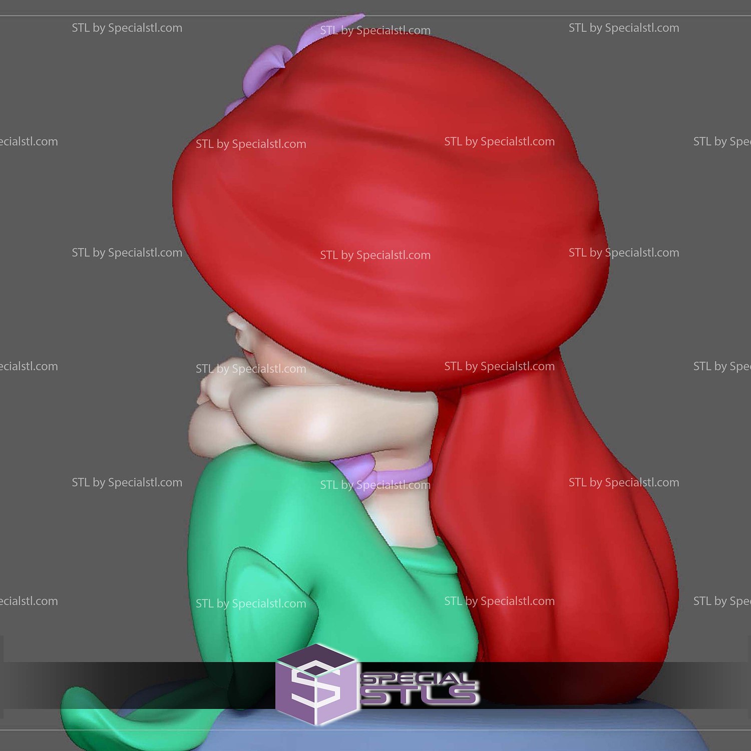 Baby Ariel Little Mermaid 3D Printer Files STL Model — view 6