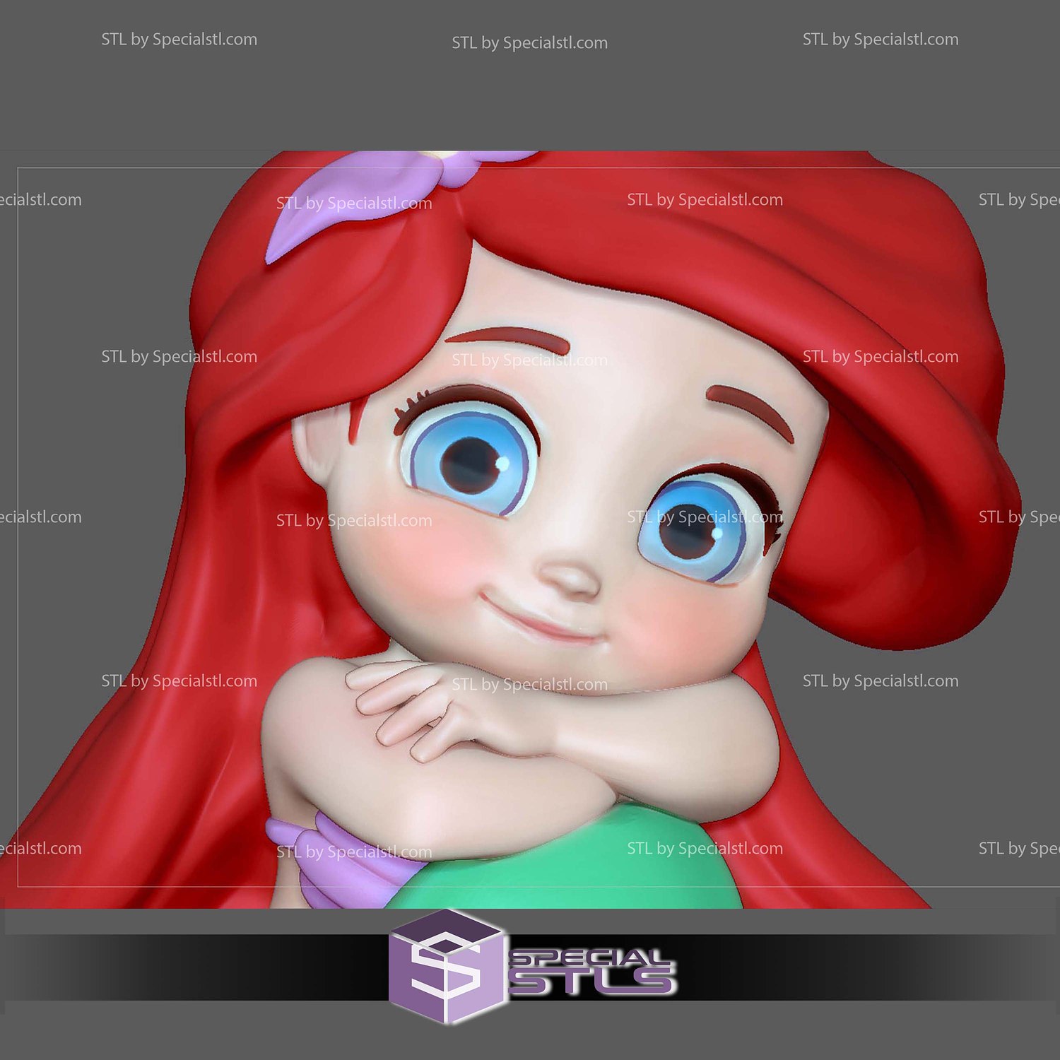 Baby Ariel Little Mermaid 3D Printer Files STL Model — view 7