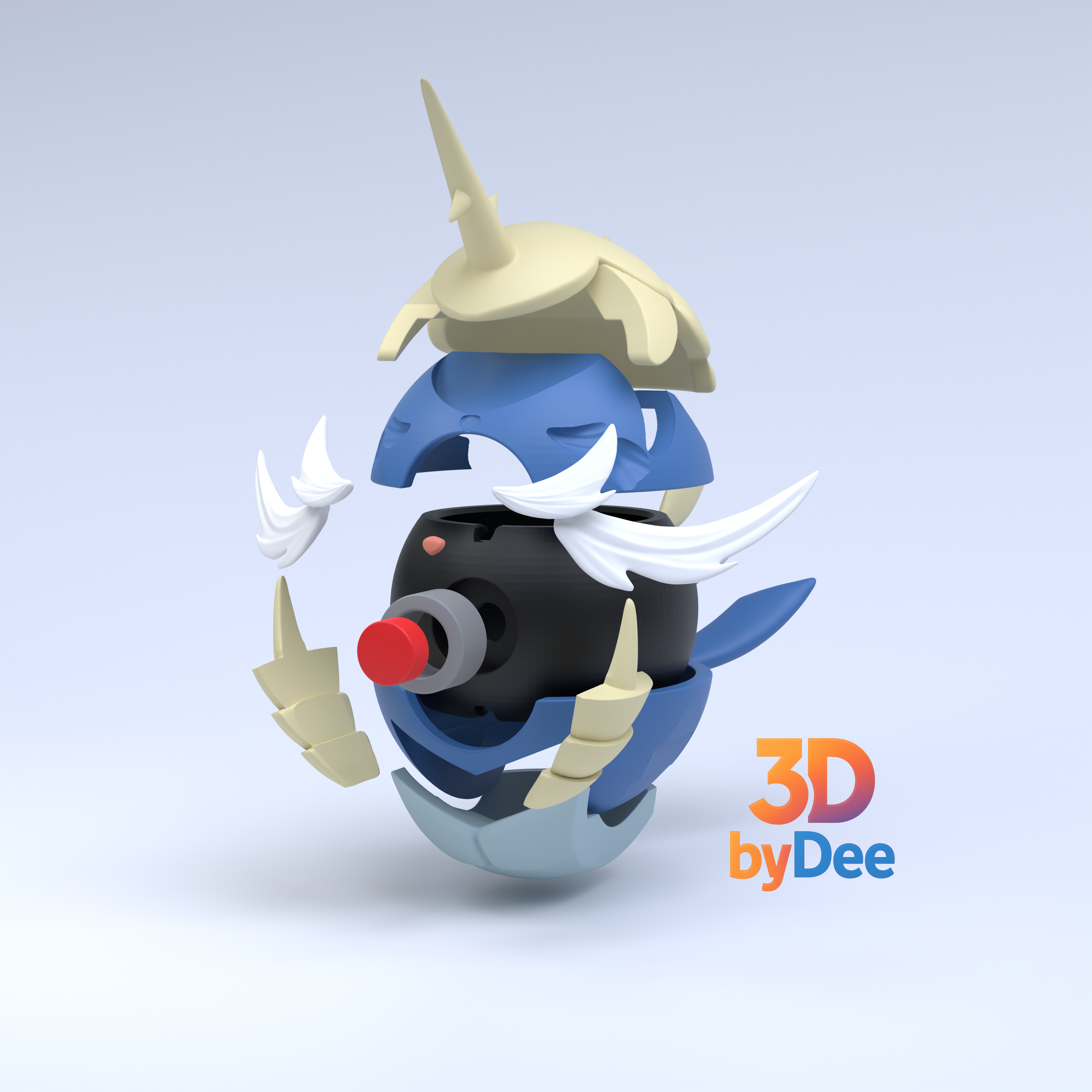 Samurott Pokeball 3D 3MF Model — view 2