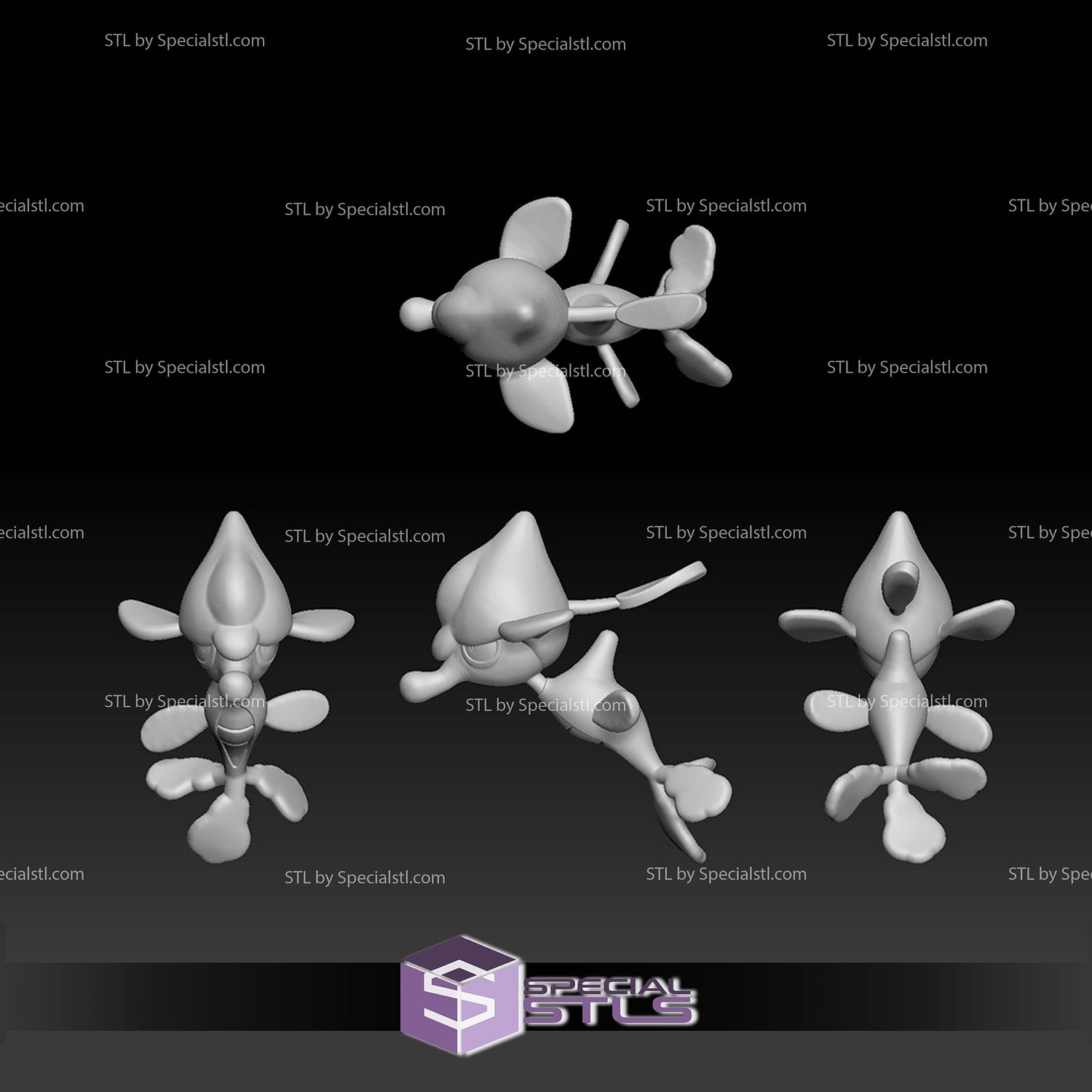 Pokemon STL Collection Skrelp Dragalge 3D Model — view 2