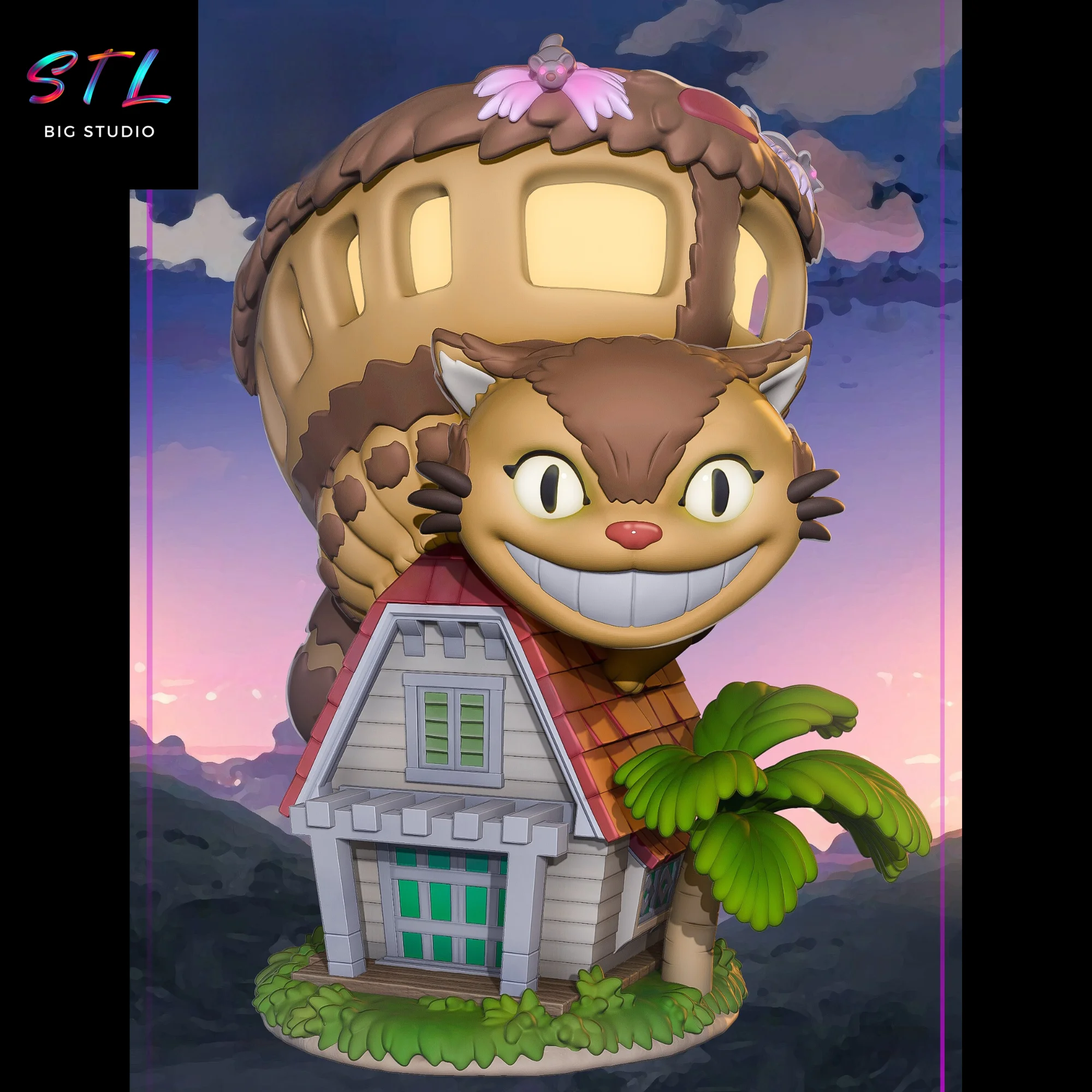 Catbus Diorama STL | My Neighbor Totoro | 3D Printable Figure Model