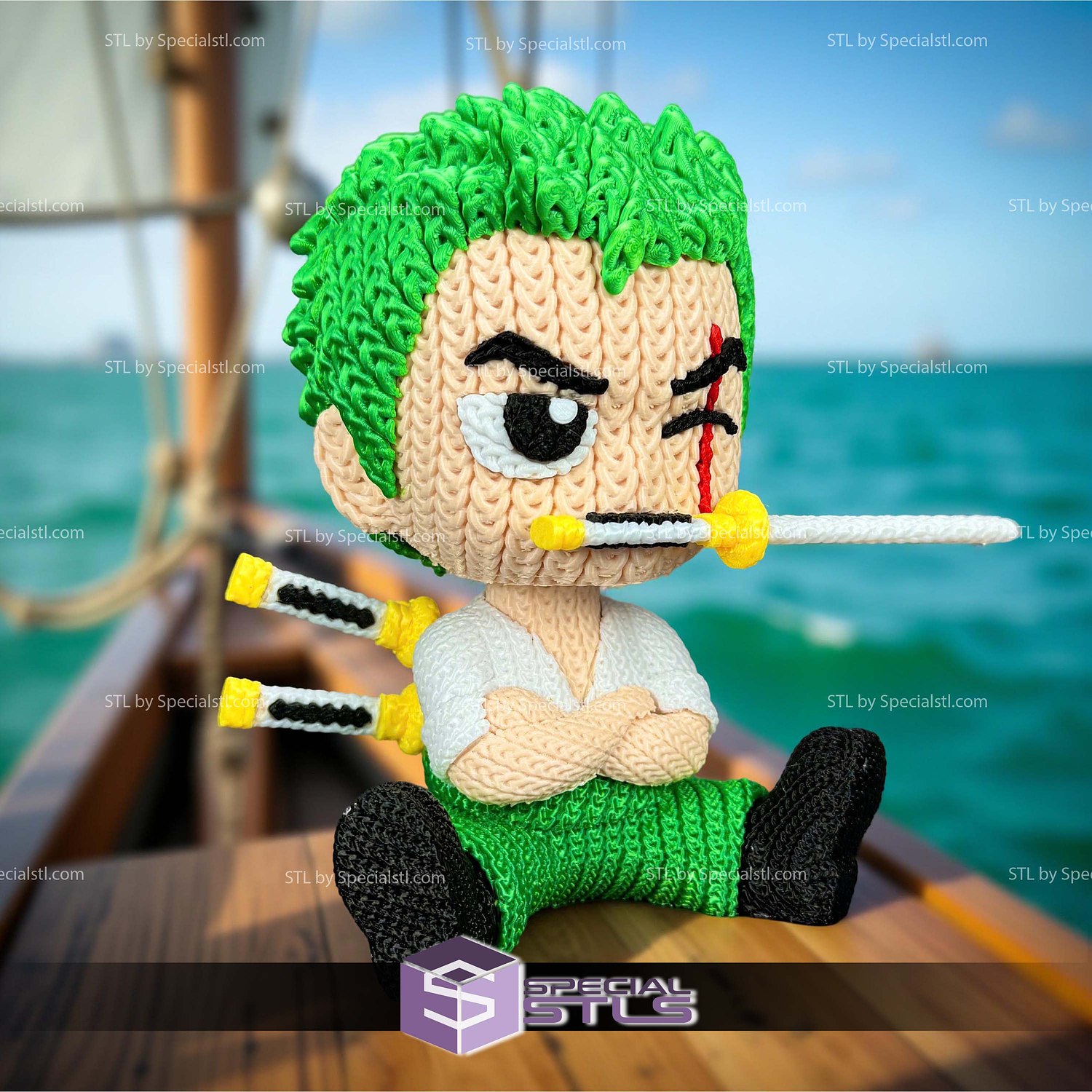 Basic STL Files Zoro Crochet 3D Model — view 2