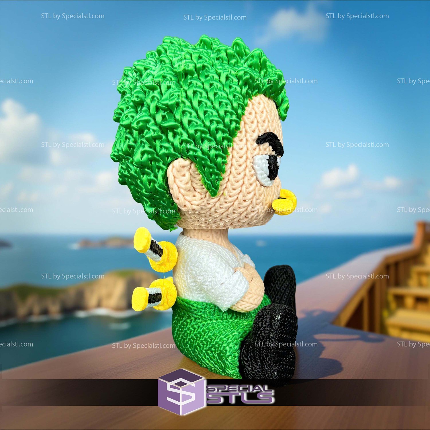 Basic STL Files Zoro Crochet 3D Model — view 4