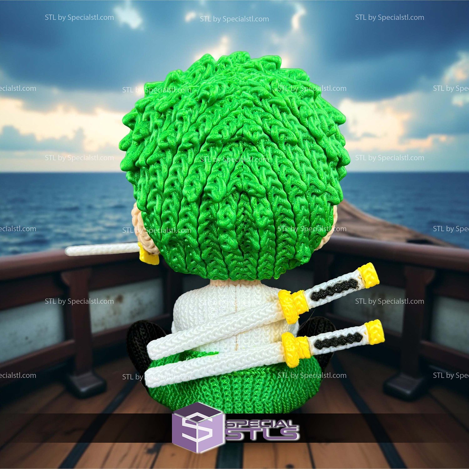 Basic STL Files Zoro Crochet 3D Model — view 5