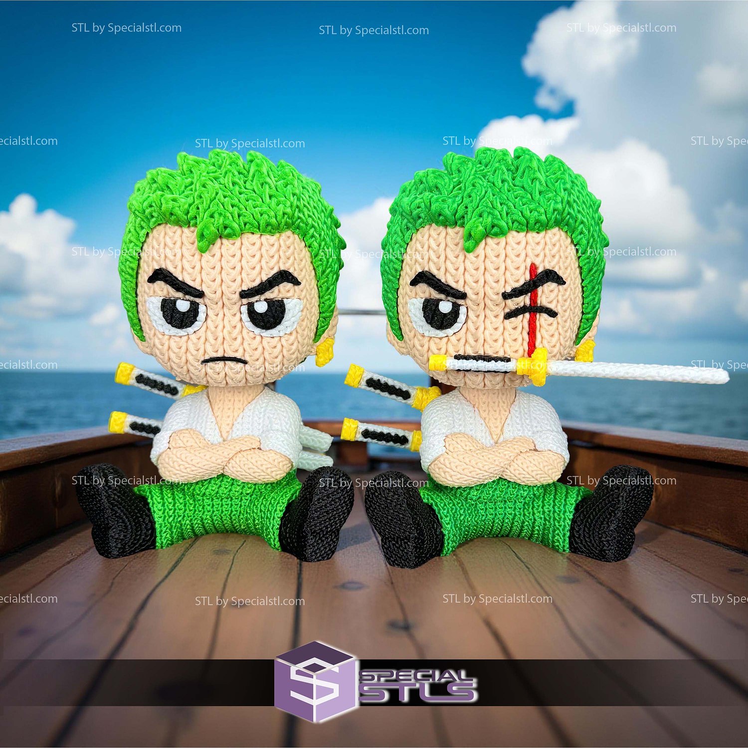 Basic STL Files Zoro Crochet 3D Model — view 6