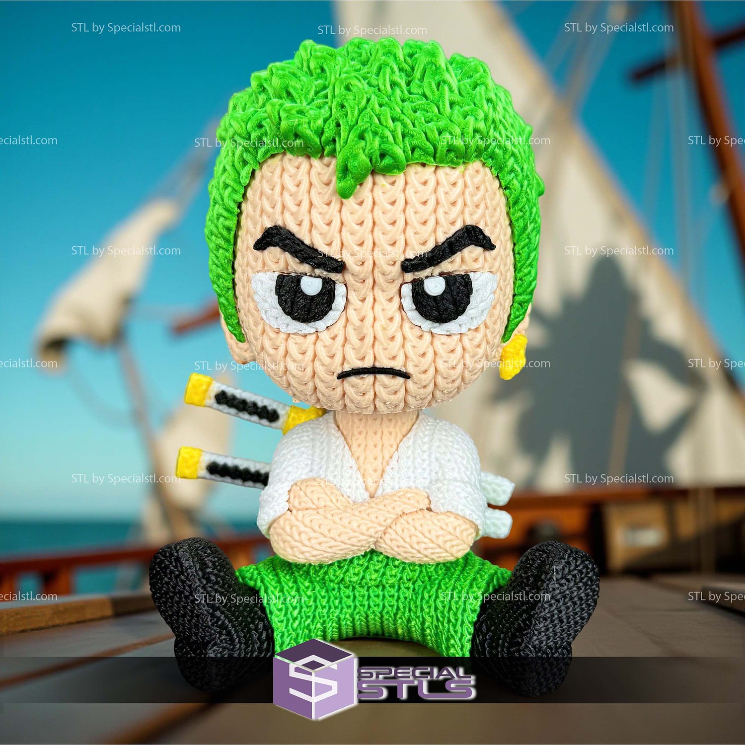 Basic STL Files Zoro Crochet 3D Model — view 8