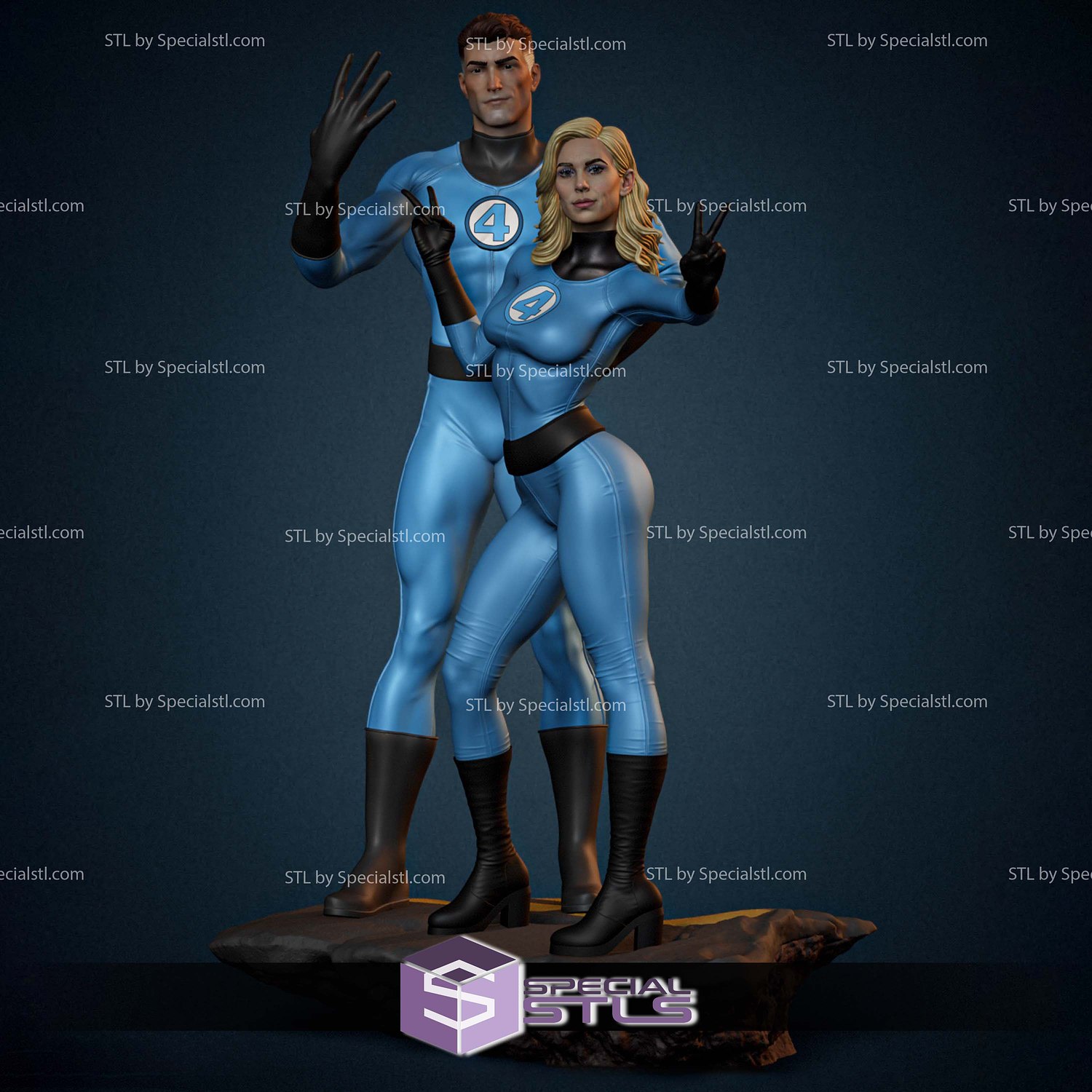 Sue Storm Classic Superhero Number 2 3D Printer Files STL Model — view 3
