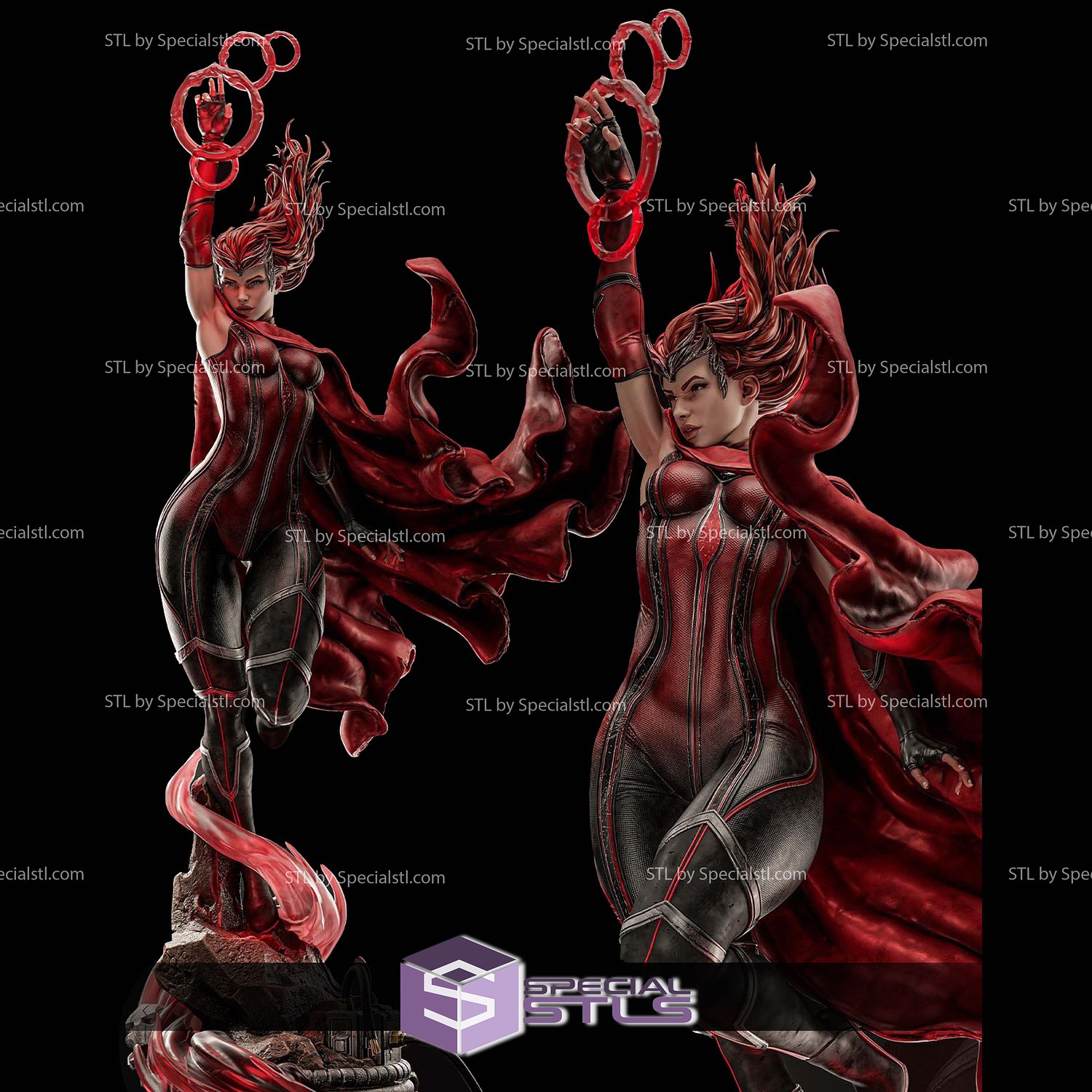 Red Scarlet Witch 3D Model Sculpture STL Model — view 2