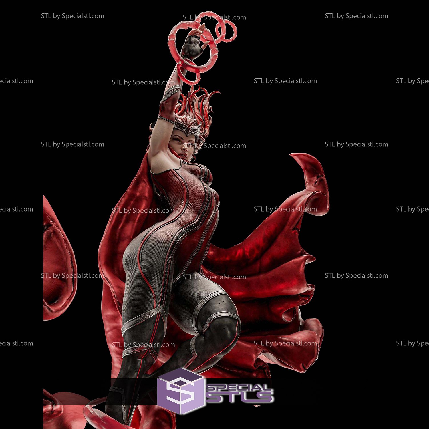 Red Scarlet Witch 3D Model Sculpture STL Model — view 6