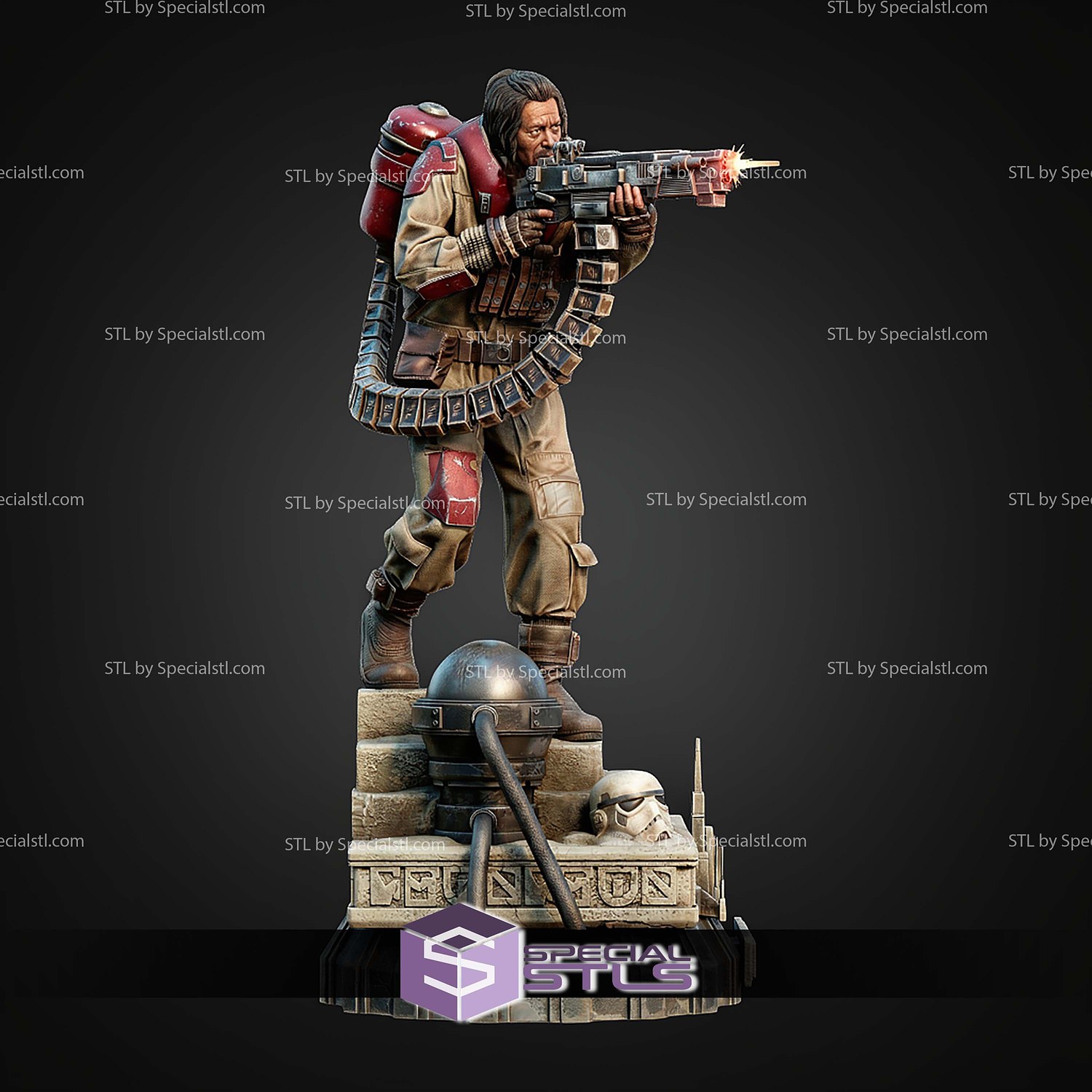 Baze Malbus and Gun 450mm STL Files 3D Model — view 2