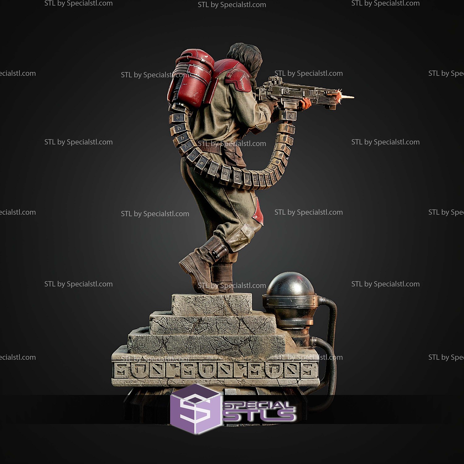 Baze Malbus and Gun 450mm STL Files 3D Model — view 3