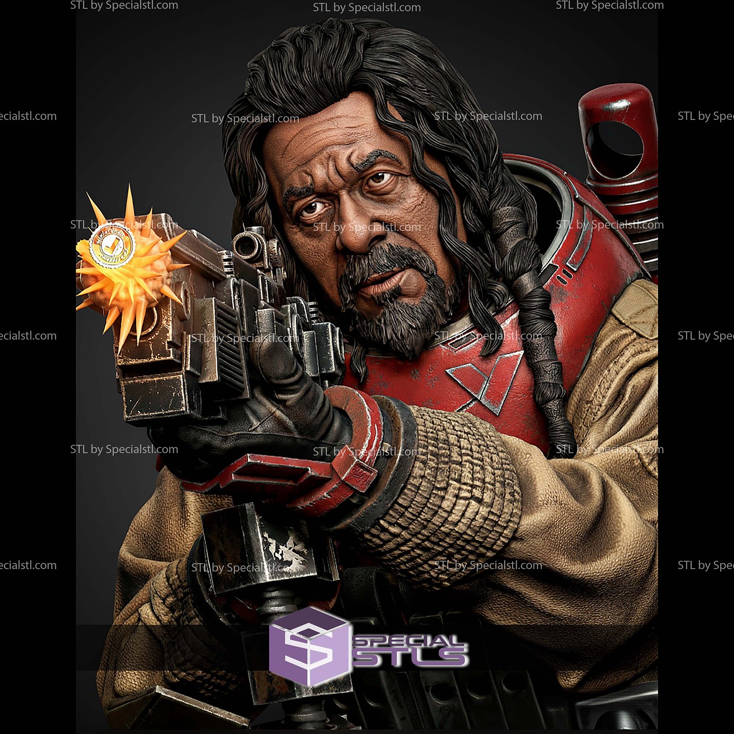 Baze Malbus and Gun 450mm STL Files 3D Model — view 4
