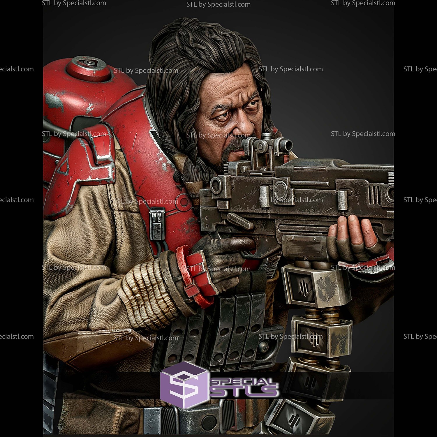 Baze Malbus and Gun 450mm STL Files 3D Model — view 6