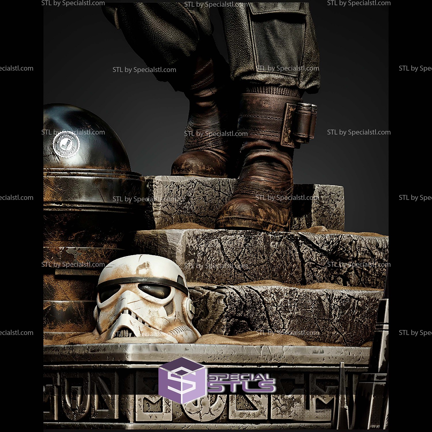 Baze Malbus and Gun 450mm STL Files 3D Model — view 7