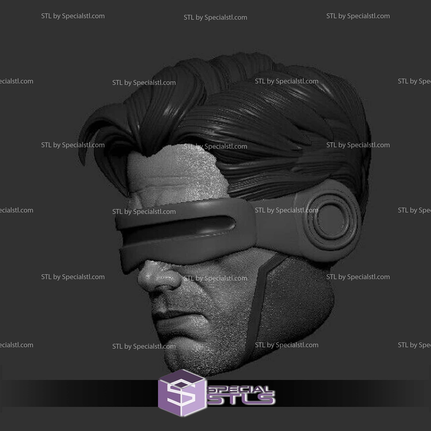 Custom Head STL Cyclops Scott Summers 3D Model — view 2