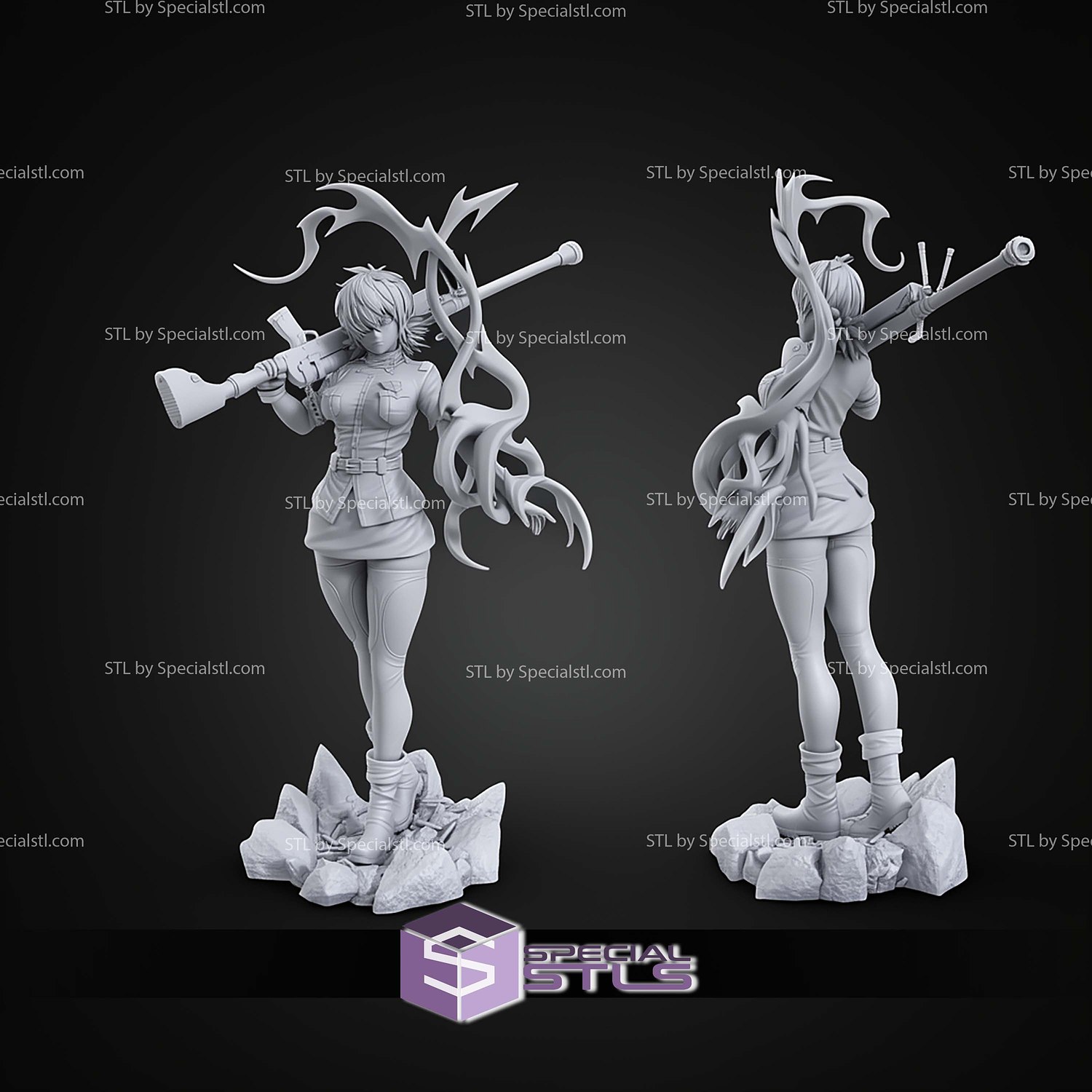 Seras Victoria Hellsing Ultimate 210mm STL Files 3D Model — view 3