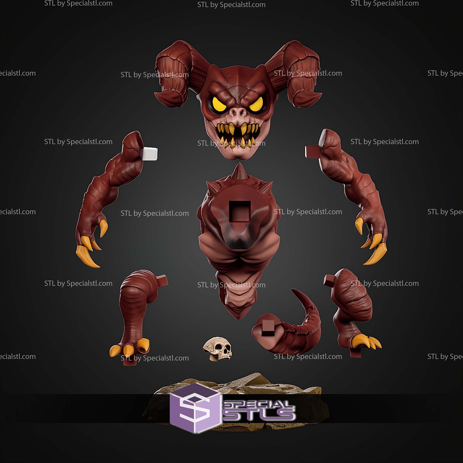 Deathclaw Fallout Chibi STL Files 3D Model — view 2