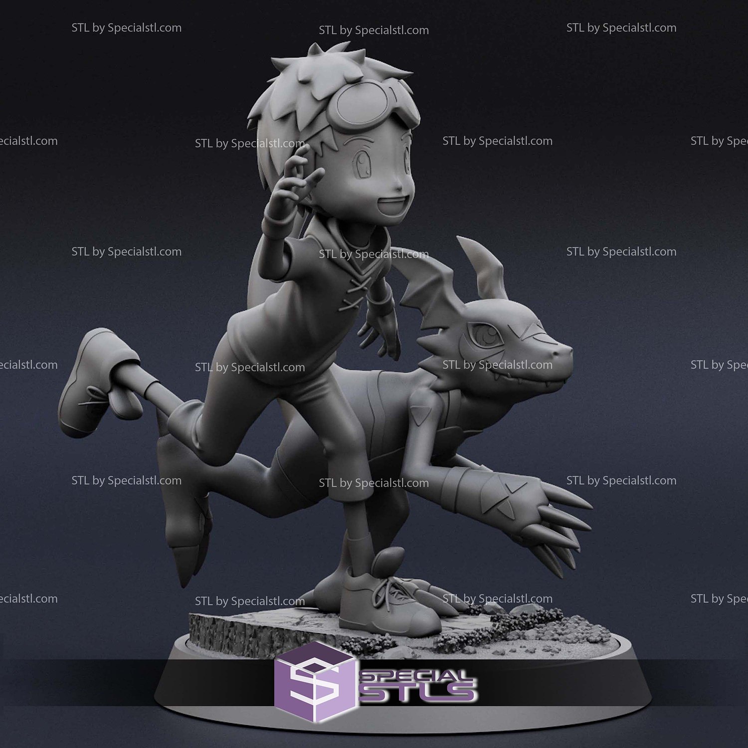 Takato and Guilmon 3D Printer Files STL Model — view 3