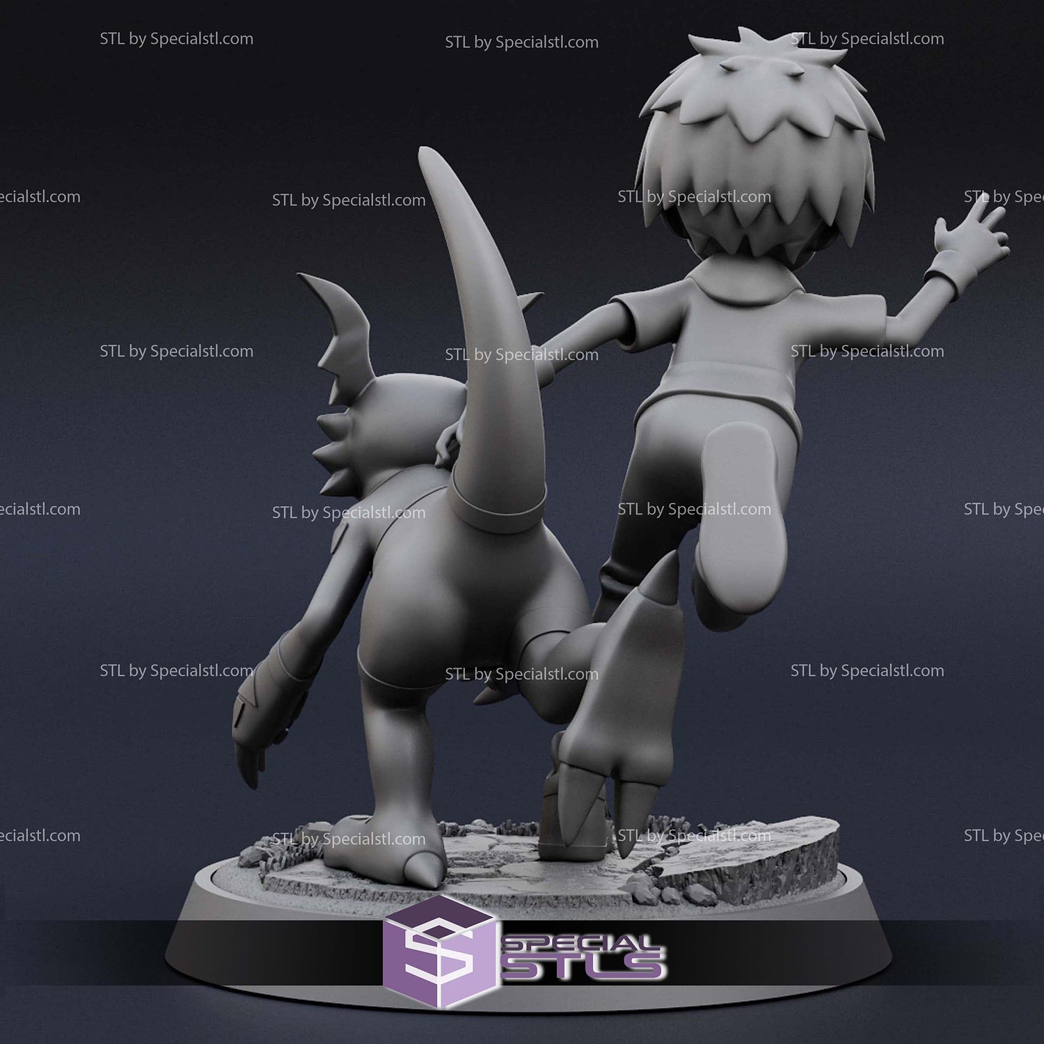 Takato and Guilmon 3D Printer Files STL Model — view 4