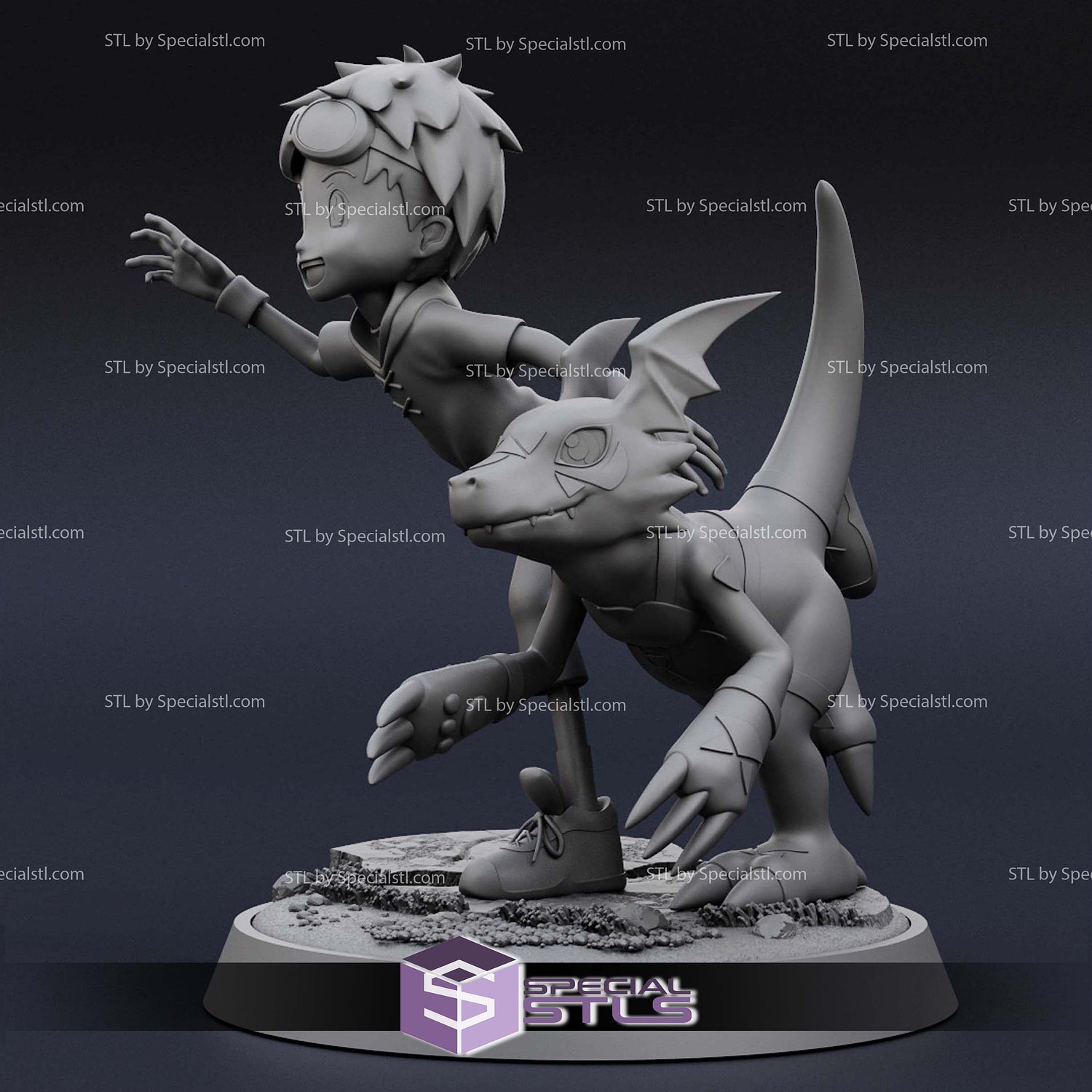 Takato and Guilmon 3D Printer Files STL Model — view 5
