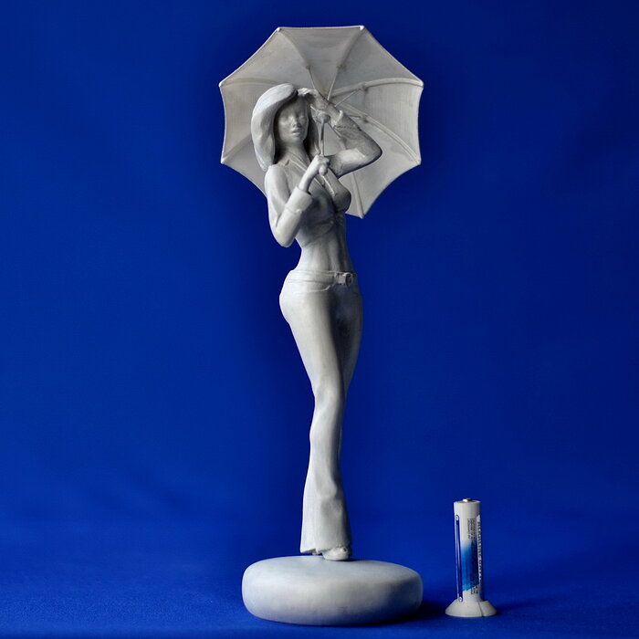 Girl with an umbrella 3D STL Model — view 5