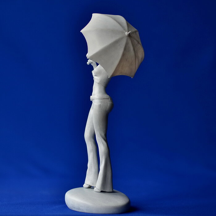 Girl with an umbrella 3D STL Model — view 6
