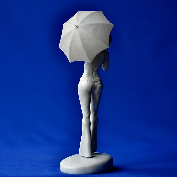 Girl with an umbrella 3D STL Model — view 7