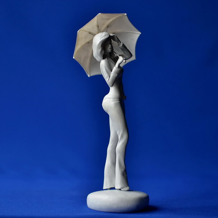 Girl with an umbrella 3D STL Model — view 8
