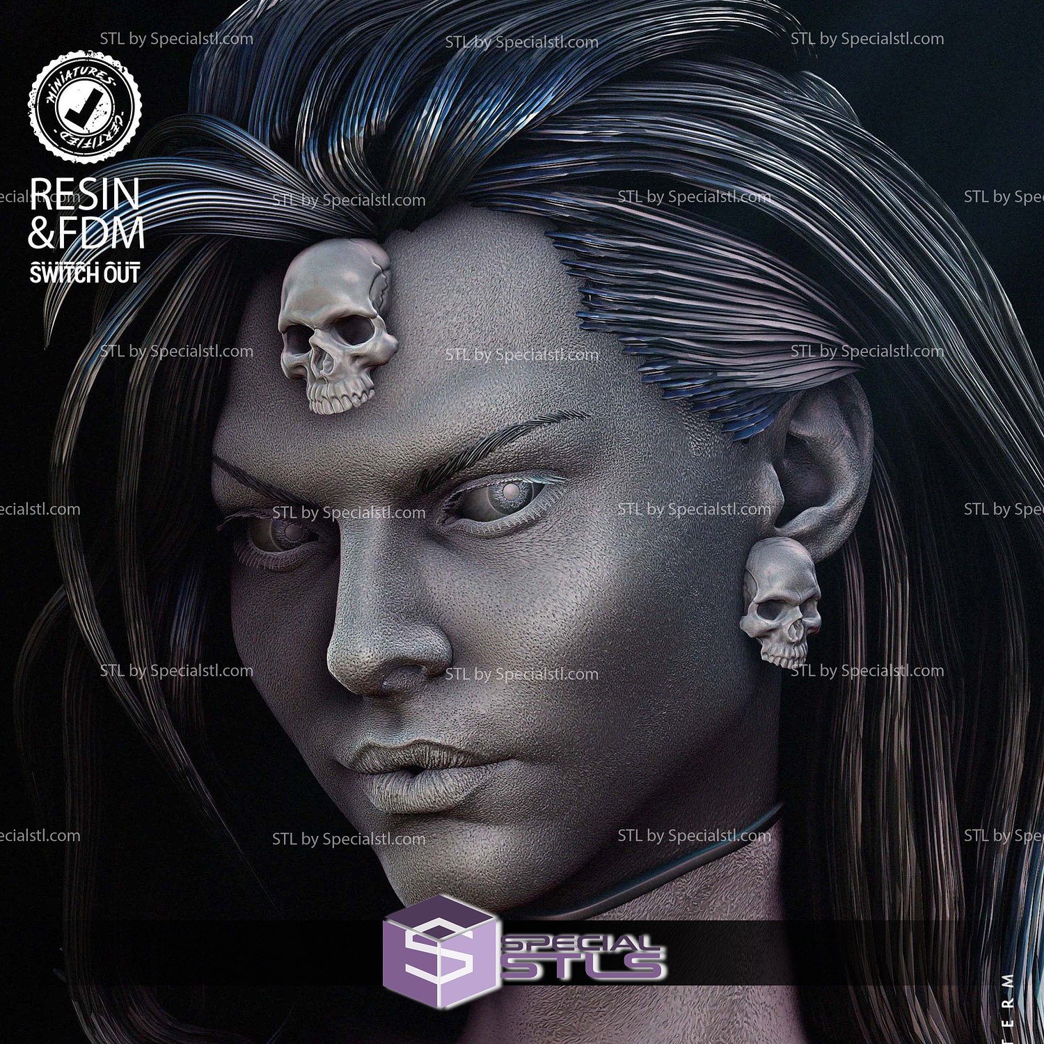 Mystique Bust X Men 3D Printer Files STL Model — view 3