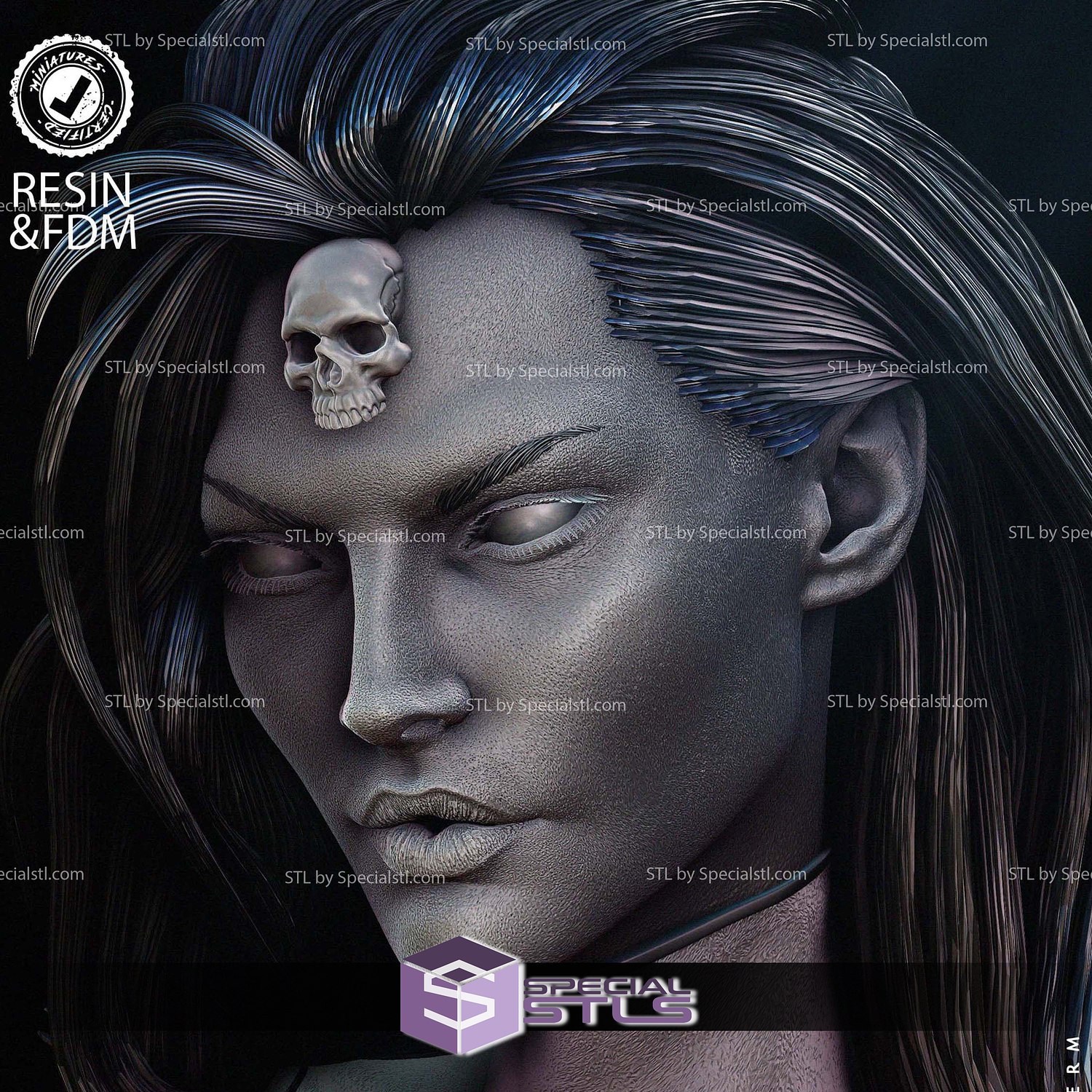 Mystique Bust X Men 3D Printer Files STL Model — view 4