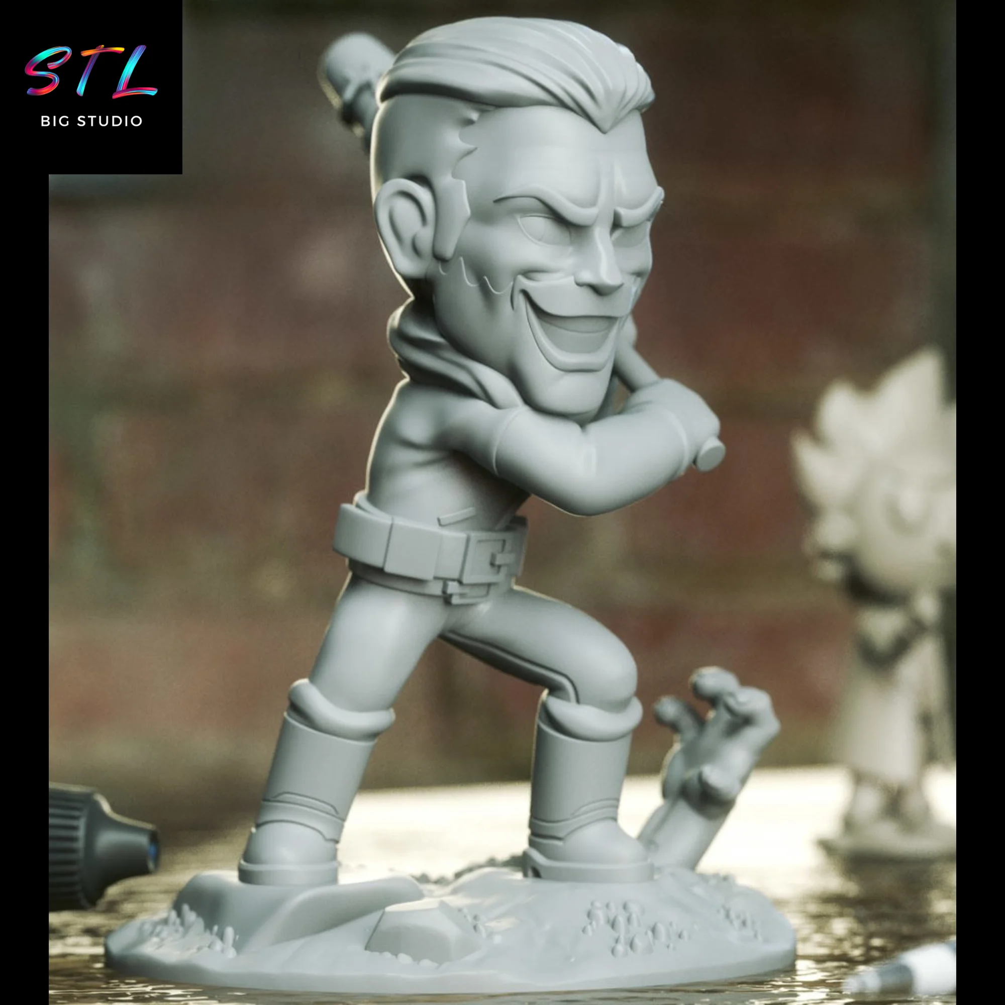 Negan Chibi STL | 3D Printable Figure | The Walking Dead Model — view 3