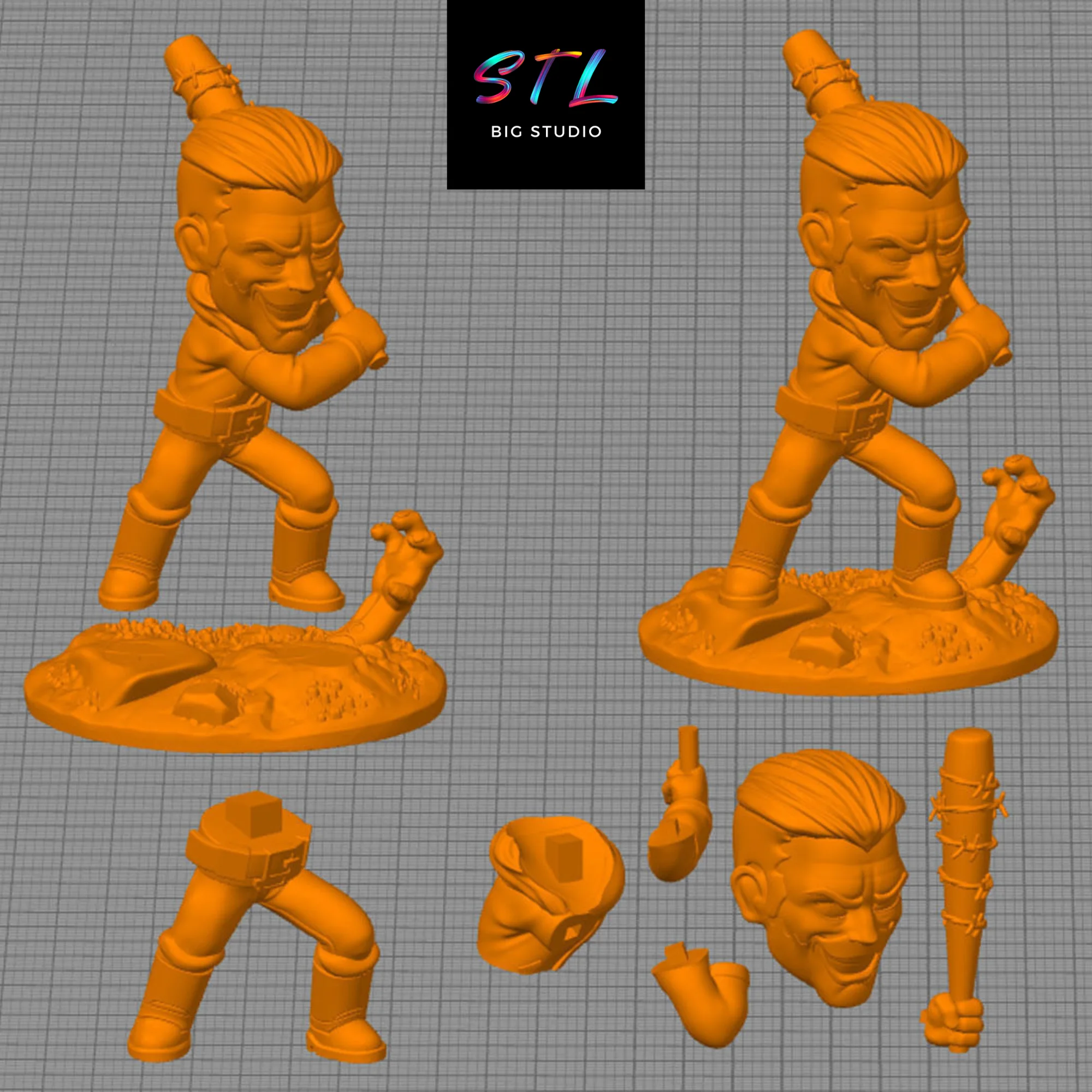 Negan Chibi STL | 3D Printable Figure | The Walking Dead Model — view 4
