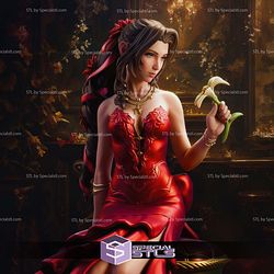 Aerith in Red Dress STL Files 3D Model