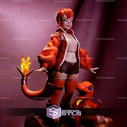 PokeGal Charmander Girl Fanart STL Files 3D Model