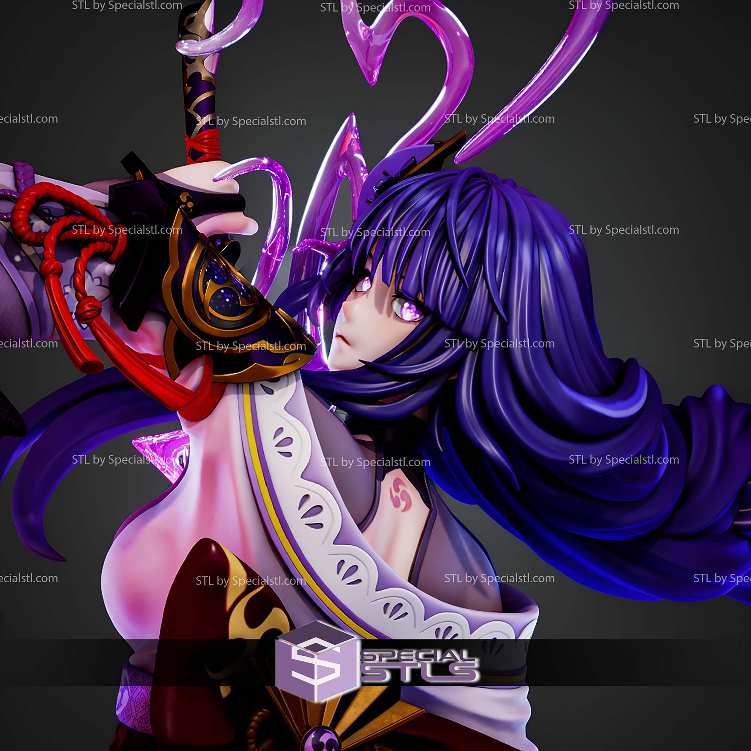 Raiden Shogun Raiden Ei 300mm STL Files 3D Model — view 3