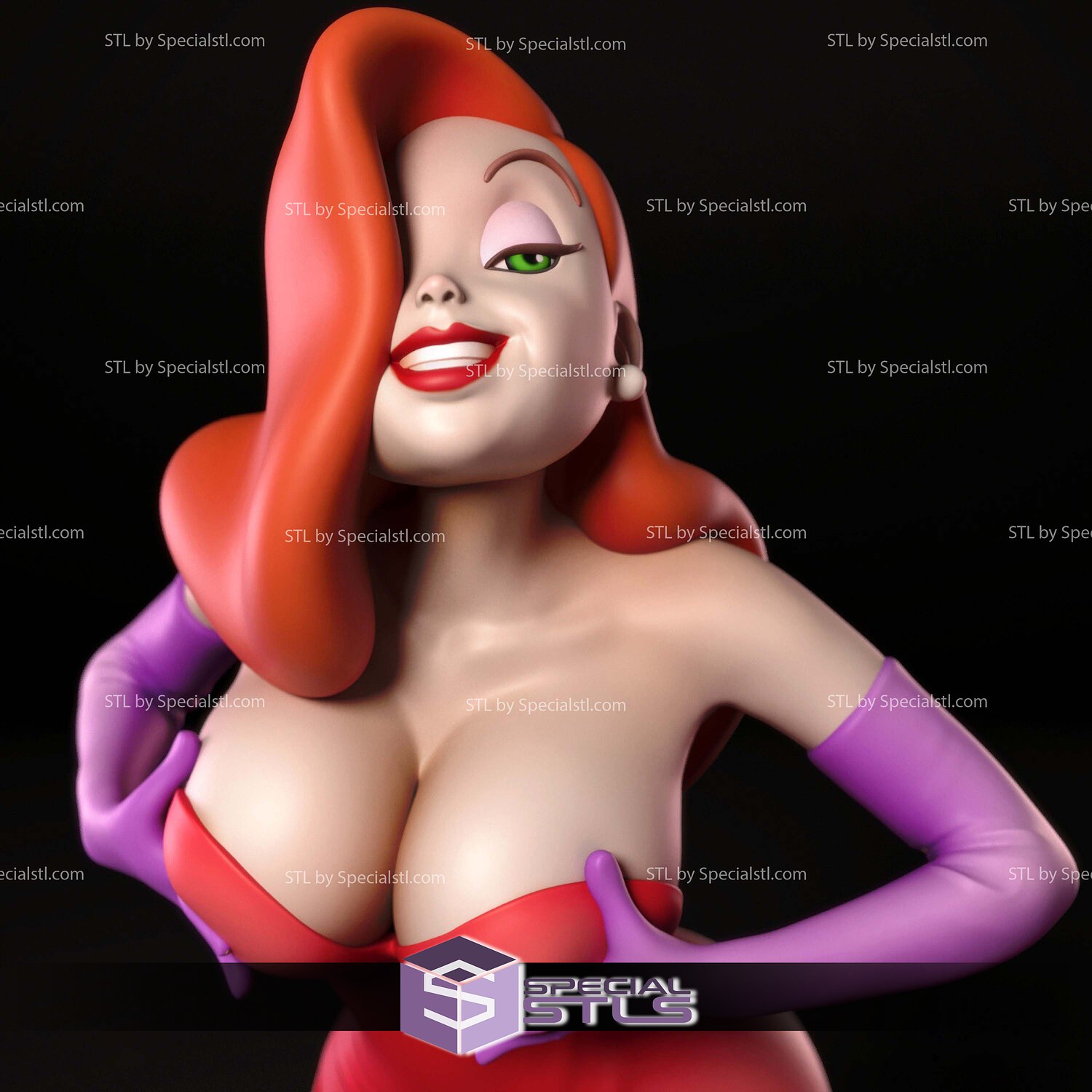 Jessica Rabbit Showing Digital 3D Sculpture STL Model — view 6