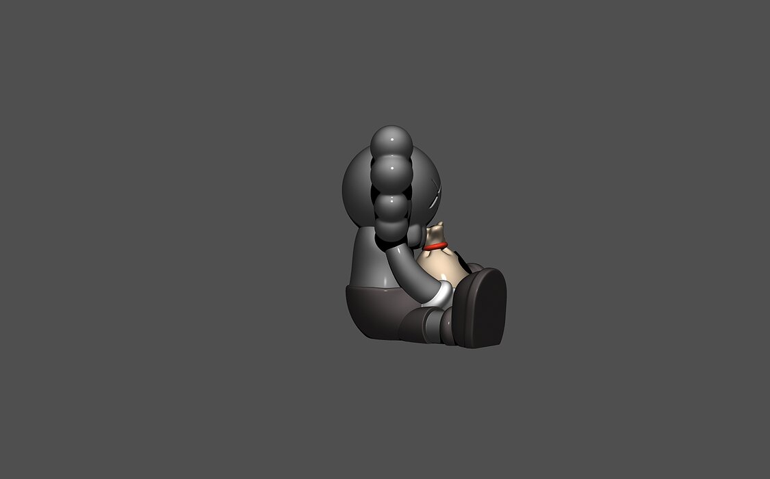 Mini Kaws Cash Bag 3D STL Model — view 7