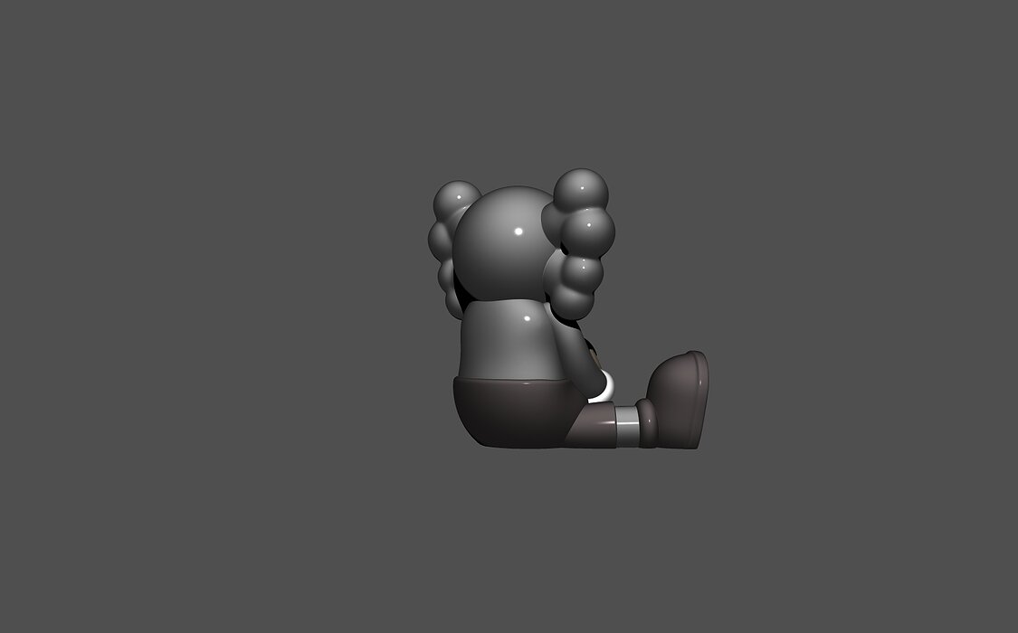 Mini Kaws Cash Bag 3D STL Model — view 8