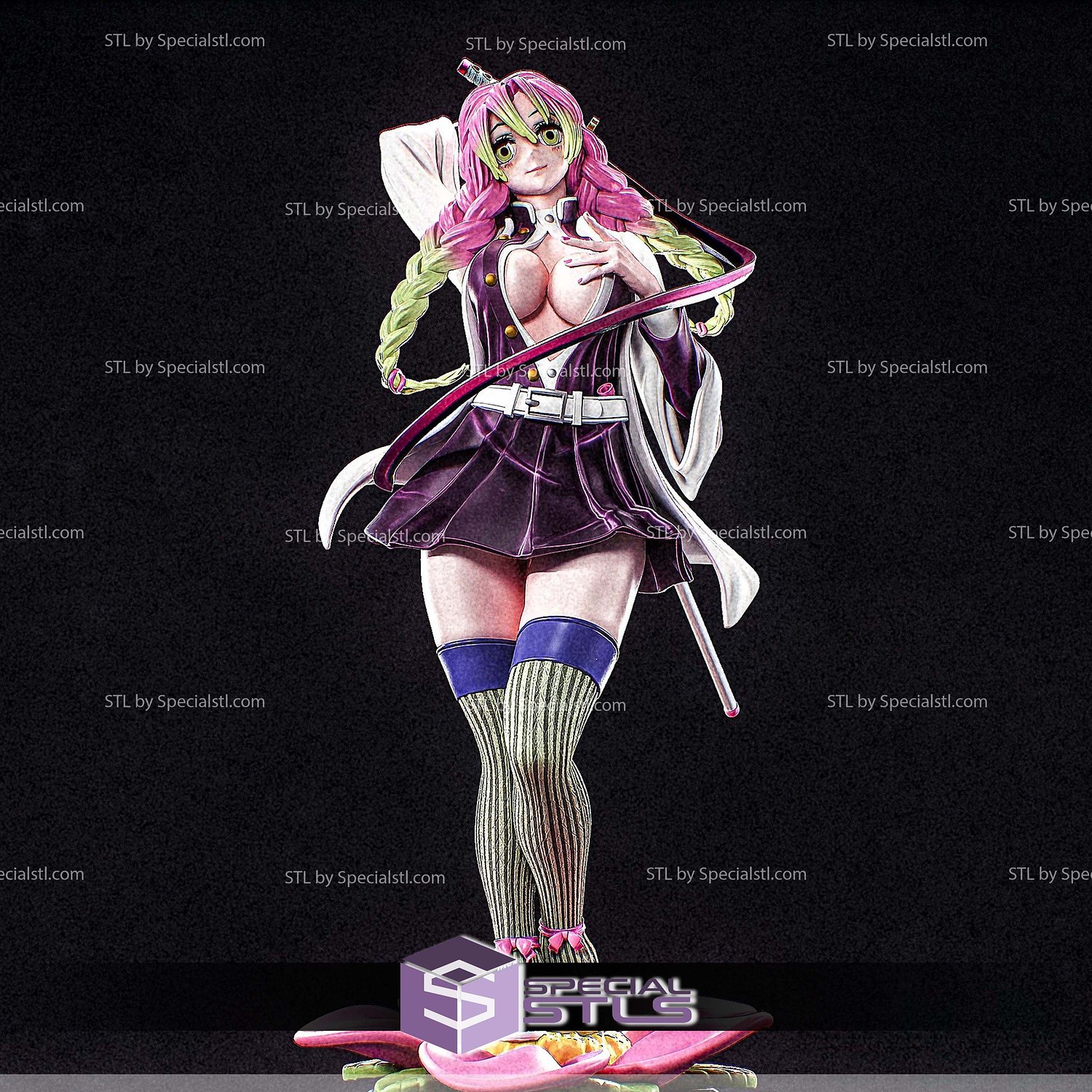 Mitsuri Kanroji Flower 3D Printing Models STL Model — view 2