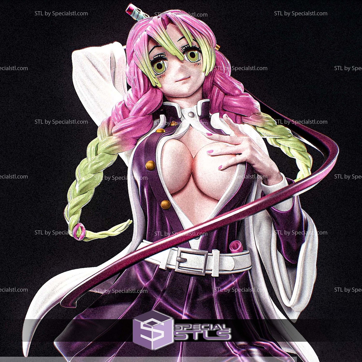 Mitsuri Kanroji Flower 3D Printing Models STL Model — view 3
