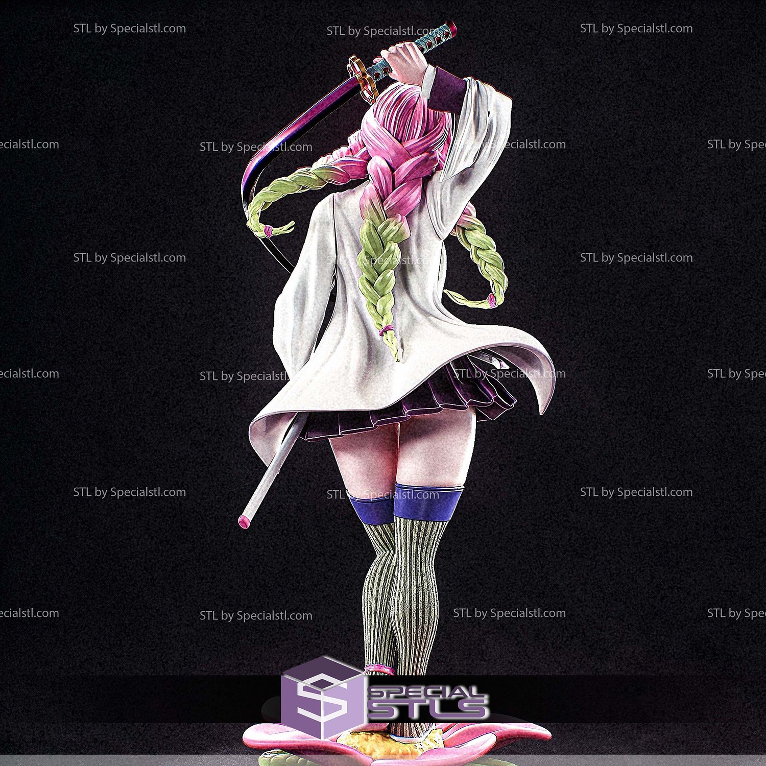 Mitsuri Kanroji Flower 3D Printing Models STL Model — view 4