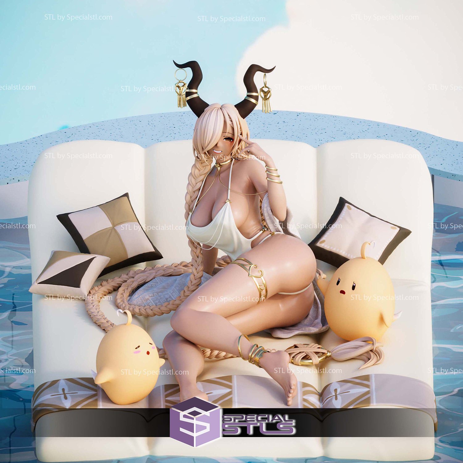 Owari Pool Azur Lane STL Files 3D Model — view 2