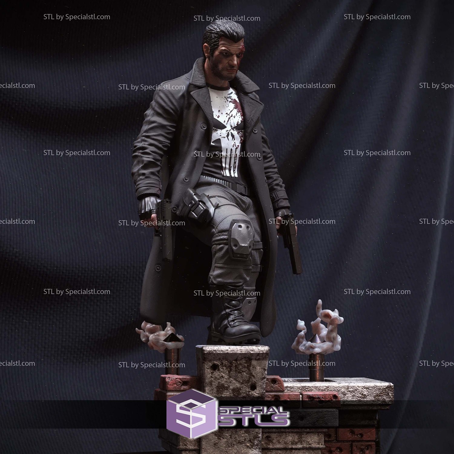 Punisher Frankcastle Chasing STL Files 3D Model — view 5