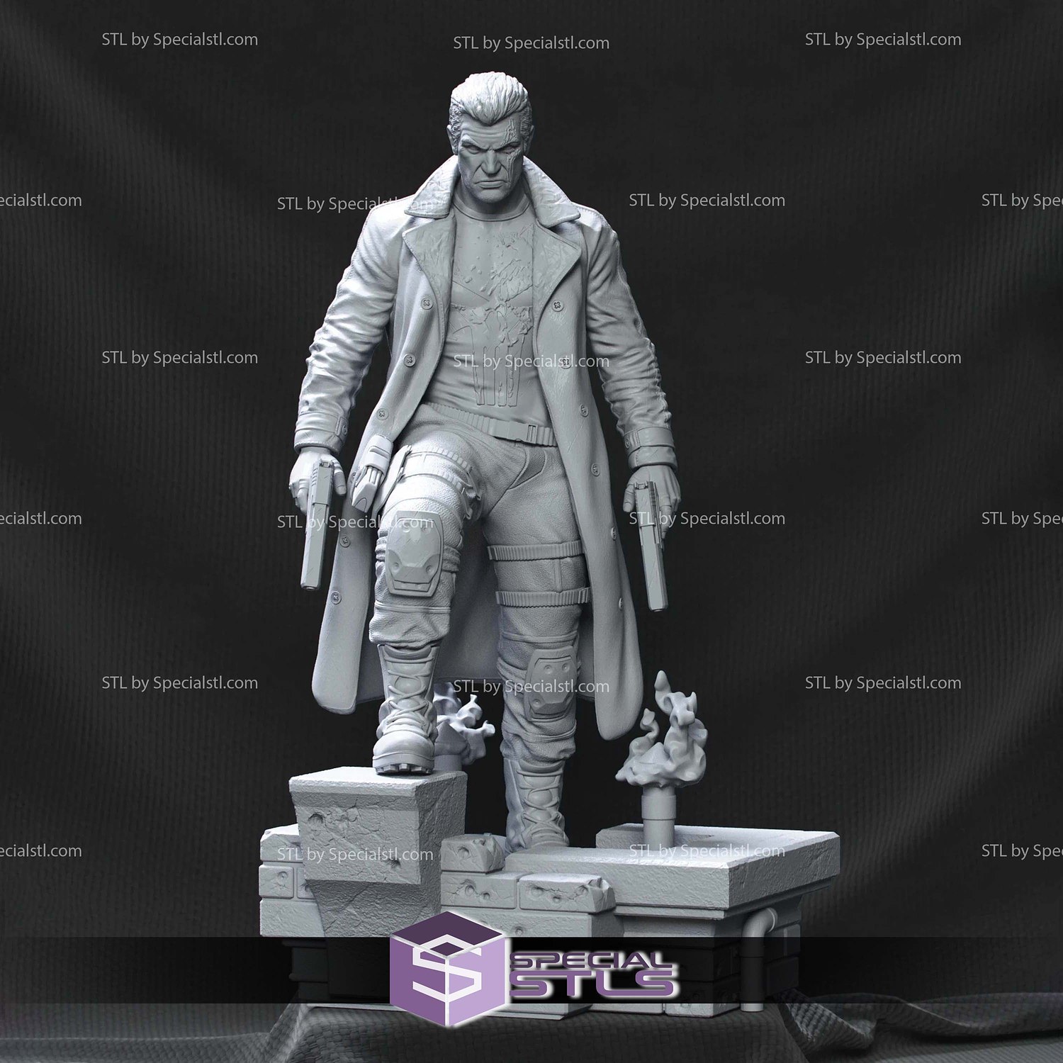 Punisher Frankcastle Chasing STL Files 3D Model — view 6