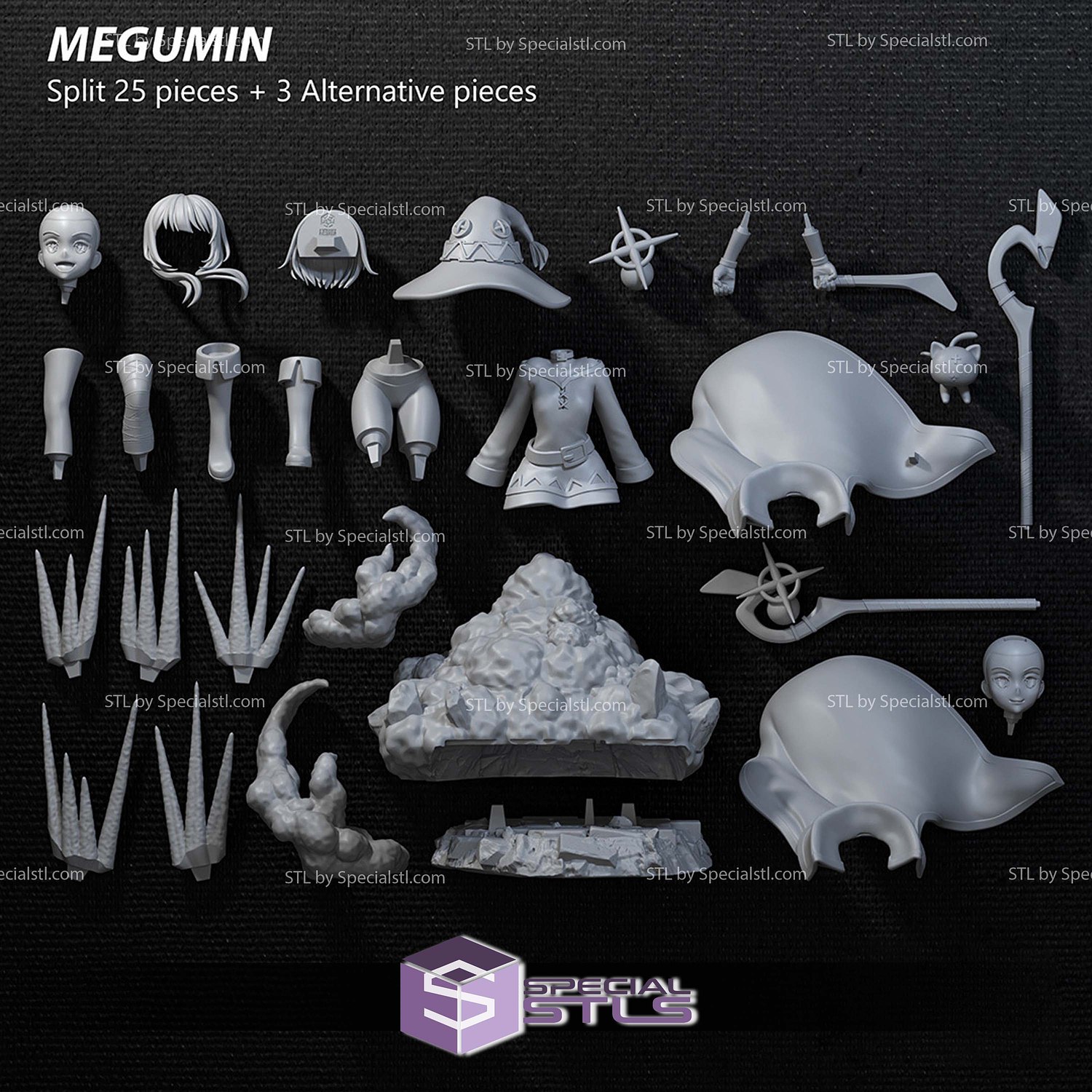 Megumin Explosion Base 3D Printer Files STL Model — view 4