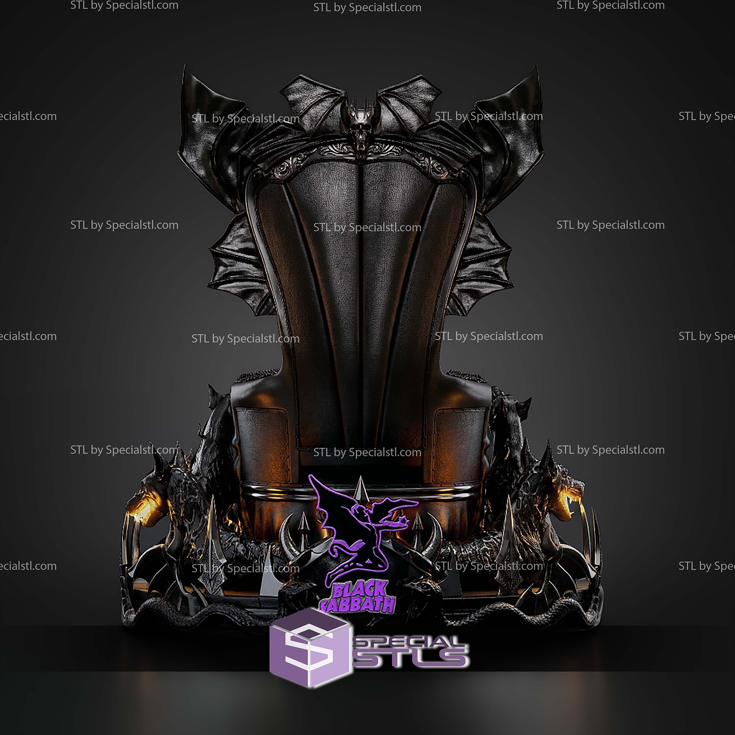 Ozzy Osbourne Throne 450mm STL Files 3D Model — view 3