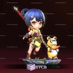 Xiangling Chibi Genshin Impact STL Files 3D Model