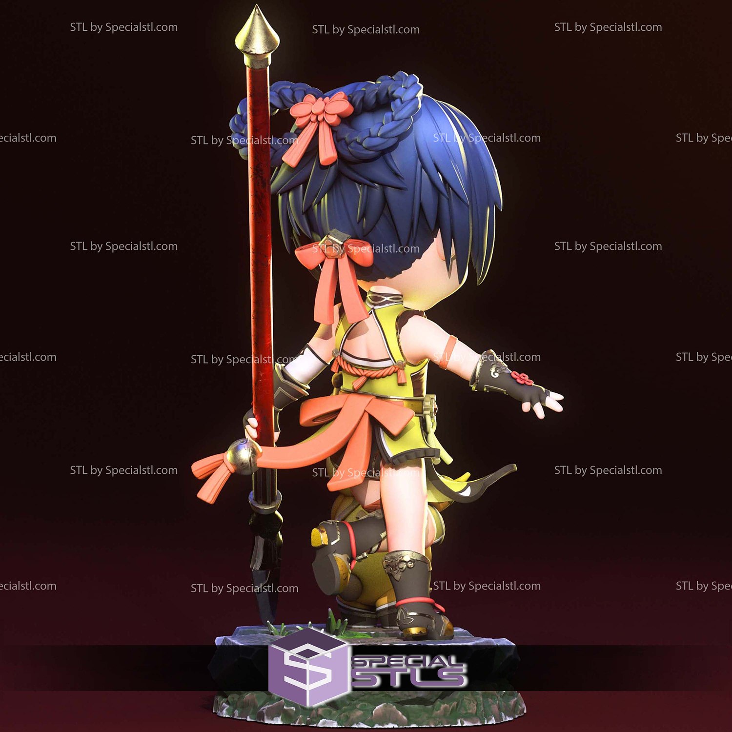 Xiangling Chibi Genshin Impact STL Files 3D Model — view 3