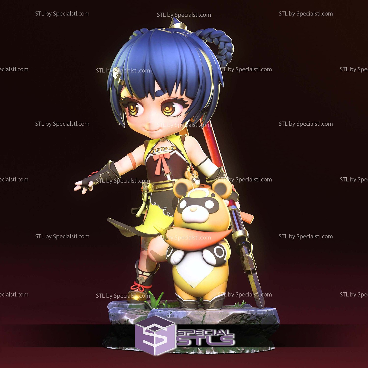 Xiangling Chibi Genshin Impact STL Files 3D Model — view 5