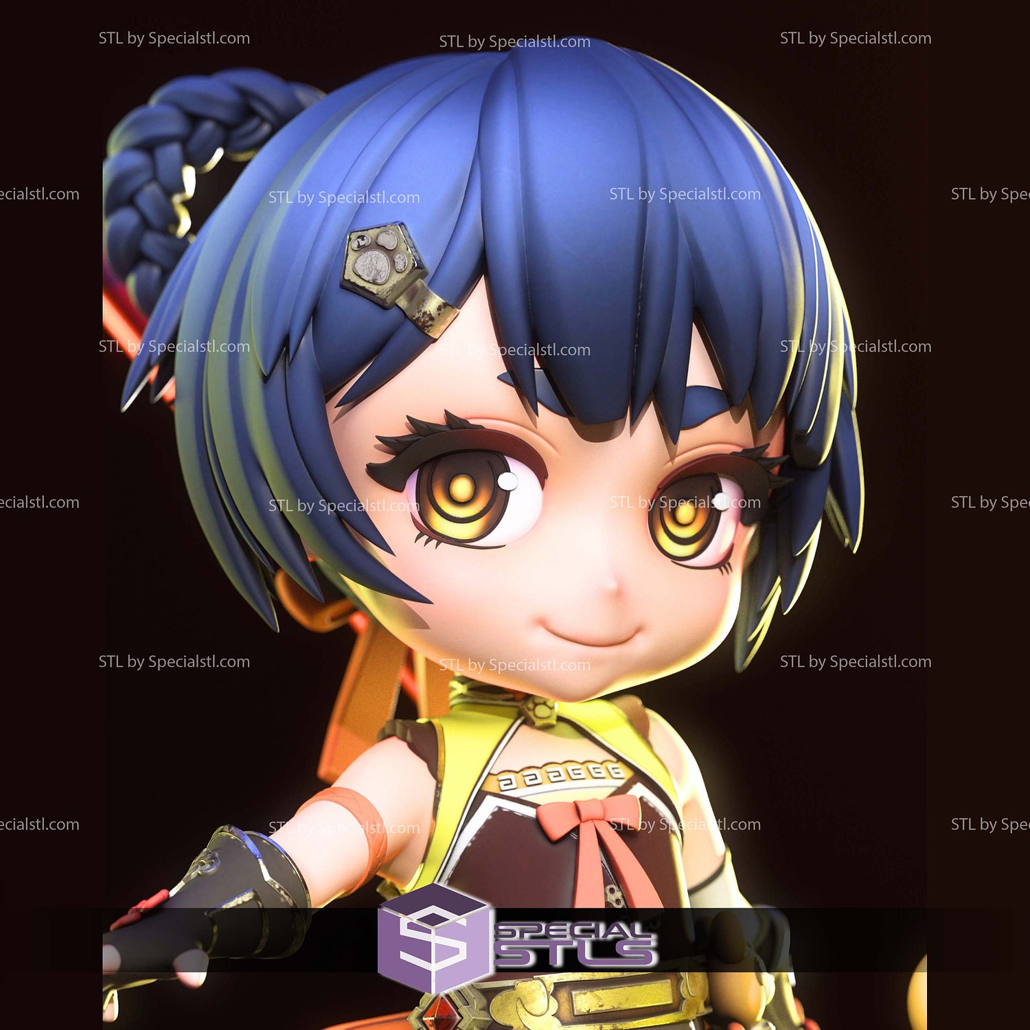 Xiangling Chibi Genshin Impact STL Files 3D Model — view 6